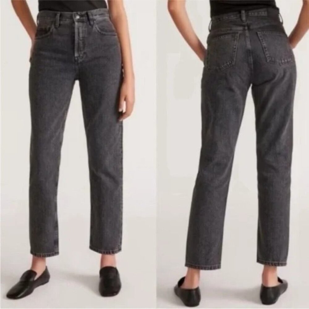 EVERLANE womens JEANS washed black CHEEKY STRAIGHT denim HIGH WAISTSIZE 28R